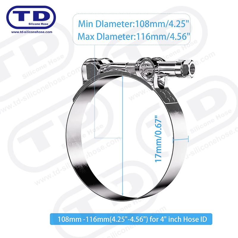 Heavy Duty T-Bolt Silicone Hose Clamp