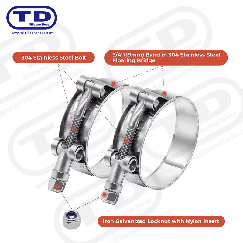 Heavy Duty T-Bolt Silicone Hose Clamp