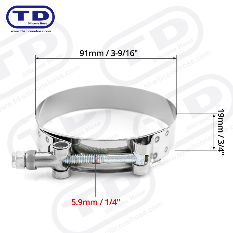 Heavy Duty T-Bolt Silicone Hose Clamp