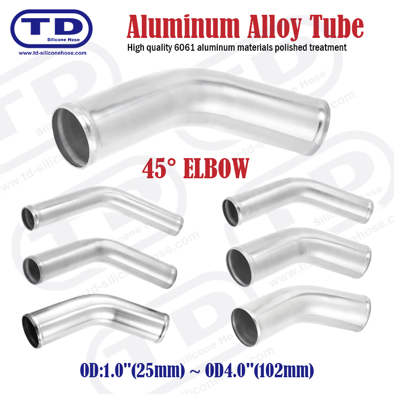 Aluminum Pipe 45° Elbow OD: 1.0