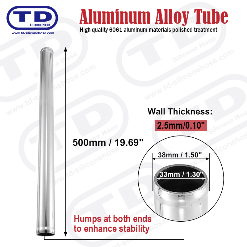 Aluminum Pipe OD:38mm L:500mm