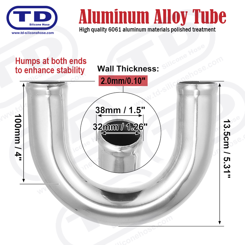 Aluminum Pipe 180° Elbow OD: 1.5