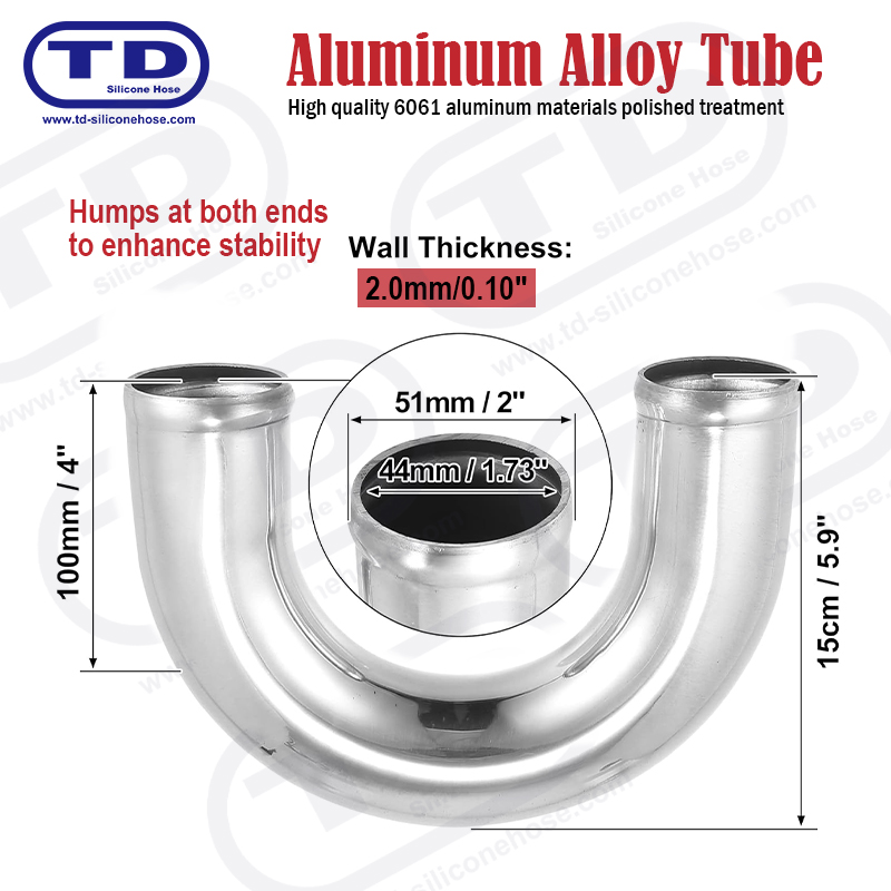 Aluminum Pipe 180° Elbow OD: 2.0