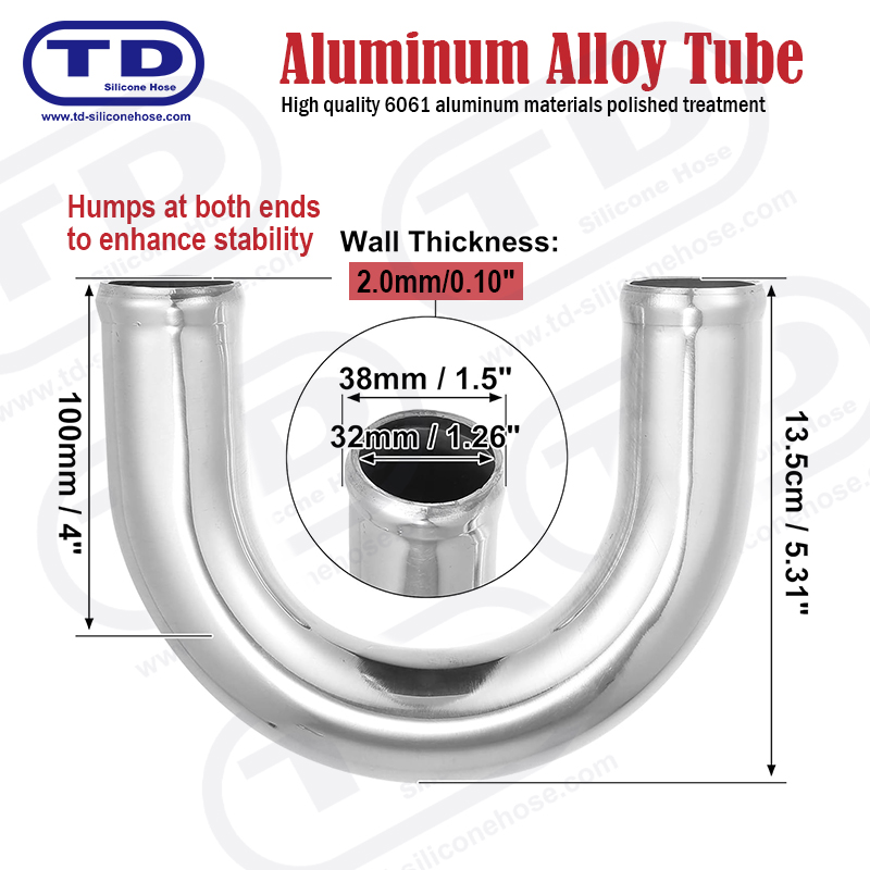 Aluminum Pipe 180° Elbow OD: 2.0