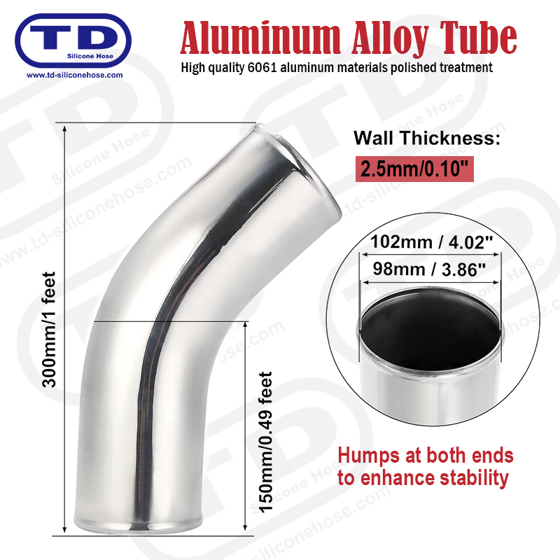 Aluminum Pipe 45° Elbow OD: 1.0