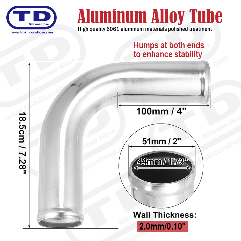 Aluminum Pipe 90° Elbow OD: 2.0