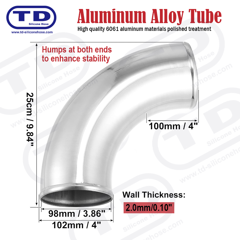 Aluminum Pipe 90° Elbow OD: 4.0